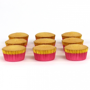 Cupcake Backförmchen - Peach mit Goldrand